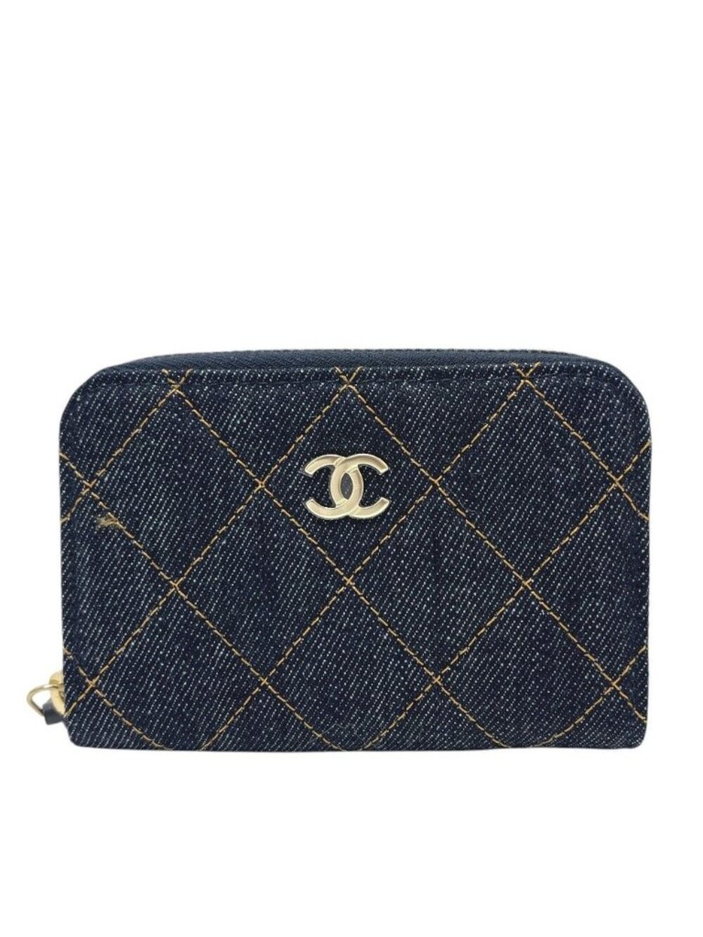 Chanel Coin Case Classic Zip Purse Denim Blue